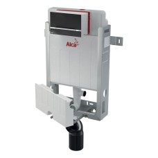 Инсталляция для унитазов AlcaPlast AM115/1000V Renovmodul с кнопкой Stripe-GL1204 стекло черный