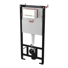 Инсталляция для унитазов AlcaPlast AM101/1120E Sadromodul с кнопкой Stripe-GL1200 стекло белый