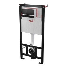 Инсталляция для унитазов AlcaPlast AM101/1120E Sadromodul с кнопкой Stripe-Black металл черный