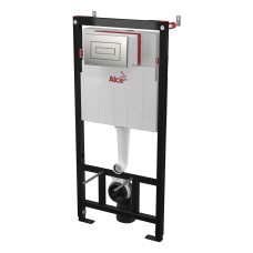Инсталляция для унитазов AlcaPlast AM101/1120E Sadromodul с кнопкой M472 матовый хром