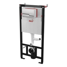 Инсталляция для унитазов AlcaPlast AM101/1120V Sadromodul с кнопкой M1732 матовый хром