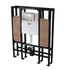 Инсталляция для унитазов AlcaPlast AM116/1300H Solomodul с кнопкой M472 матовый хром