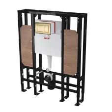 Инсталляция для унитазов AlcaPlast AM116/1300H Solomodul с кнопкой M275 матовый золото