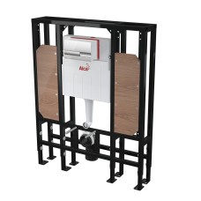 Инсталляция для унитазов AlcaPlast AM116/1300H Solomodul с кнопкой M1743 матовый/глянцевый хром