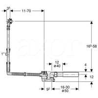Слив-перелив для ванны Geberit 150.525.21.1 удлиненный
