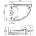 Акриловая ванна Gemy G9086 B L 170х133 B левая