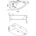 Акриловая ванна Bas Николь 170х100 L на каркасе