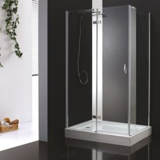 Душевой уголок Cezares Bergamo AH1 120/100 C Cr L прозрачное стекло, профиль хром левая