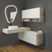Тумба с раковиной Comforty Клеон 120 белый/дуб дымчатый с левой белой столешницей