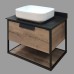Мебель для ванной Comforty Кёльн 75 дуб темный с черной столешницей