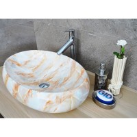 Раковина Gid Mnc166 белая/бежевая