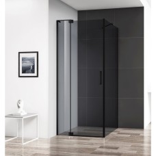 Душевой уголок Cezares Slider AH-1-80-80/90-Grigio-Nero тонированное стекло, профиль черный