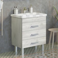 Тумба с раковиной Comforty Никосия 70Н дуб белый