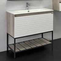 Тумба с раковиной Comforty Страсбург 90 дуб дымчатый