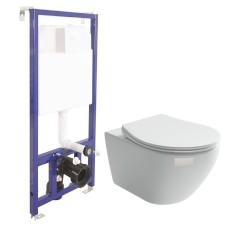 Унитаз Ceramicanova Pearl CN8001 с инсталляцией Berges Novum
