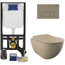 Унитаз с инсталляцией Creavit Free FE320-11CP00E-0000+GR5003+GP8002.06 капучино матовый