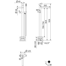 Смеситель для ванны Cezares LEAF-VDP-L-01