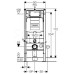 Инсталляция для унитаза Geberit Duofix 111.300.00.5 с кнопкой 21 115.884.SI.1 стекло белый