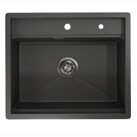 Кухонная мойка Granula Kitchen Space 60х51 KS-6051 черный матовый