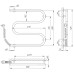 Электрический полотенцесушитель Laris Змеевик М-обр. 25 ПС3 500х500 левый