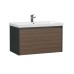 Тумба под раковину Cersanit Grande 80 черный орех