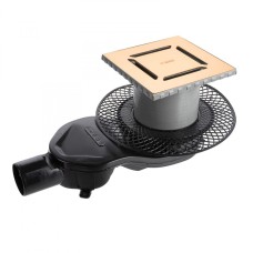 Трап для душа Berges Platz Norma 150х150 золото глянец боковой выпуск