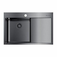Кухонная мойка Omoikiri Akisame 78 GM L вороненая сталь