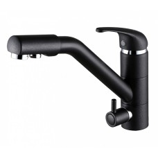 Смеситель Paulmark Hessen He213017-418 черный металлик для кухни