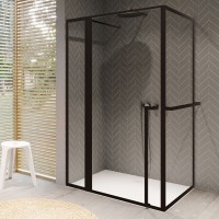 Душевой уголок Riho Lucid GD203 110x80 черный без поддона