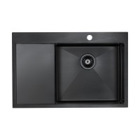 Кухонная мойка Paulmark Elde PM807851-GMR вороненая сталь правая