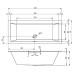 Акриловая ванна Riho Rething Cubic 170x75 Fall на ножках