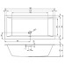 Акриловая ванна Riho Rething Cubic 190x90 Fall на ножках