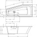 Акриловая ванна Riho Rething Space 160x75 Pulg&Play Fall R на ножках