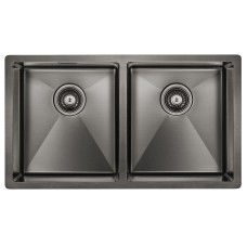 Кухонная мойка Paulmark Dopplet PM507844-GM вороненая сталь