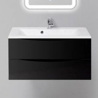 Тумба с раковиной BelBagno Marino 900-2C-SO-NL-P Nero Lucido