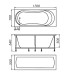 Акриловая ванна 1Marka One Libra 170х70 на каркасе