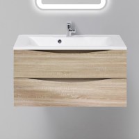 Тумба с раковиной BelBagno Marino 900-2C-SO-WO-P Rovere Bianco