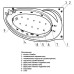 Акриловая ванна Акватек Бетта 170х95 на каркасе