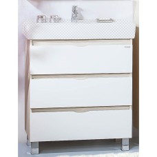 Тумба под раковину Бриклаер Токио 80 белый/светлая лиственница