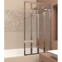 Шторка для ванны Veconi PL74R-90-01-19C4 стекло прозрачное