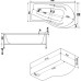 Акриловая ванна Bas Капри 170х95 R на каркасе