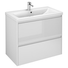 Тумба с раковиной Velvex Klaufs 80.2Y белый глянец