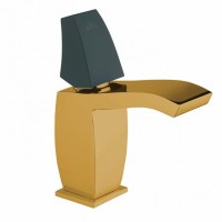 Смеситель Webert Flauto FT830102768 satin gold-black для раковины