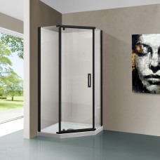 Душевой уголок Vincea Stresa VSP-1S100CLB черный, стекло прозрачное