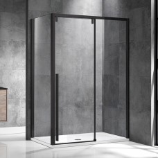 Душевой уголок Vincea Lugano VSR-1L9013CLB-1 черный, стекло прозрачное