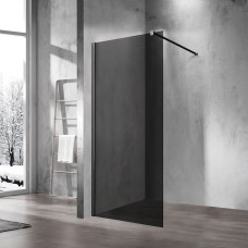 Душевая перегородка Vincea Walk-In VSW-1H100CGB черный матовый, стекло тонированное