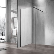 Душевая перегородка Vincea Walk-In VSW-1H120CLB черный матовый, стекло прозрачное