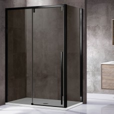 Душевой уголок Vincea Lugano VSR-1L9012CGB-1 черный, стекло тонированное