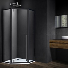 Душевой уголок Vincea Penta VSP-3P900CLB черный, стекло прозрачное
