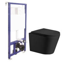 Унитаз WeltWasser Salzbach 004 MT-BL с инсталляцией Berges Novum